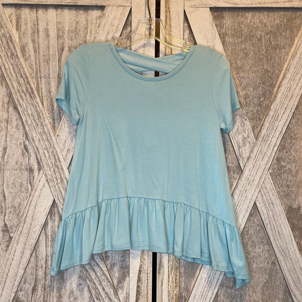 Blue Youth Cross Back Top